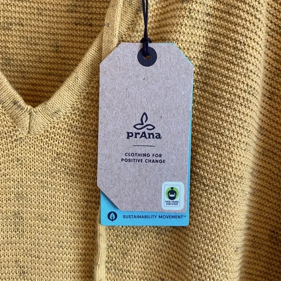prAna Crystal Beach sweater size M Yellow and purple - Picture 5 of 12